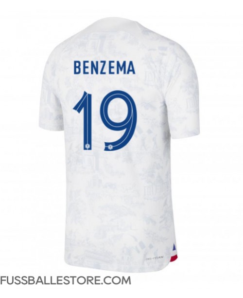 Günstige Frankreich Karim Benzema #19 Auswärtstrikot WM 2022 Kurzarm